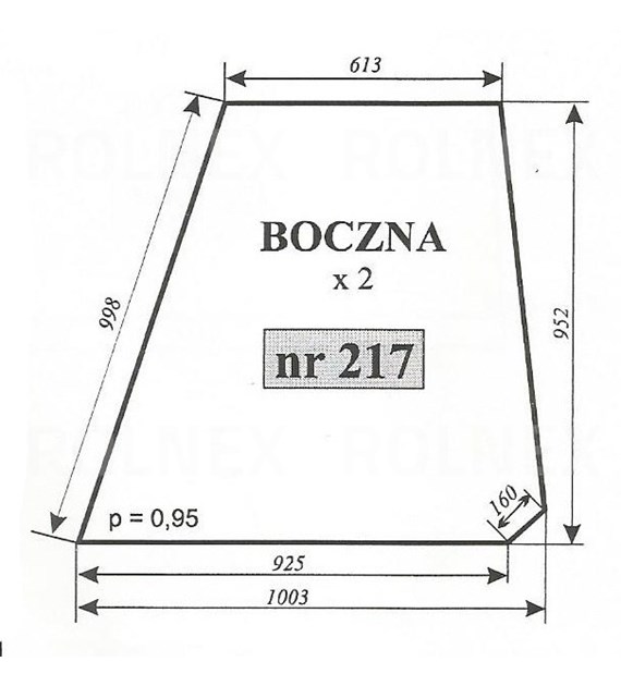 SZYBA 217 BOK T25 KABINA CZESKA