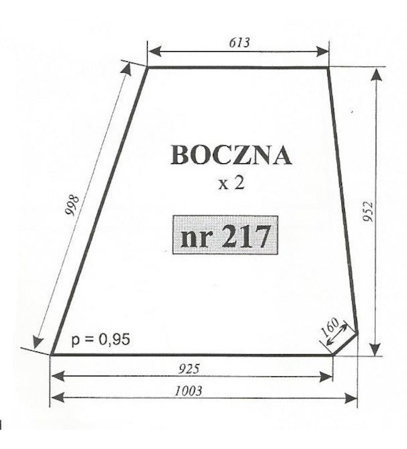 SZYBA 217 BOK T25 KABINA CZESKA