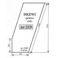 SZYBA 219 DRZWI PRAWE T25 KABINA CZESKA STAŁE