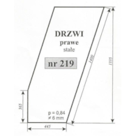 SZYBA 219 DRZWI PRAWE T25 KABINA CZESKA STAŁE