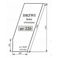 SZYBA 220 DRZWI LEWE T25 KABINA CZESKA OTWIERANE