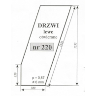 SZYBA 220 DRZWI LEWE T25 KABINA CZESKA OTWIERANE