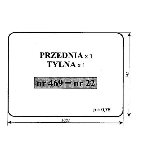 SZYBA 22=469=474=479 PRZÓD TYŁ C330 C360 KUNÓW STARY/NOWY TYP
