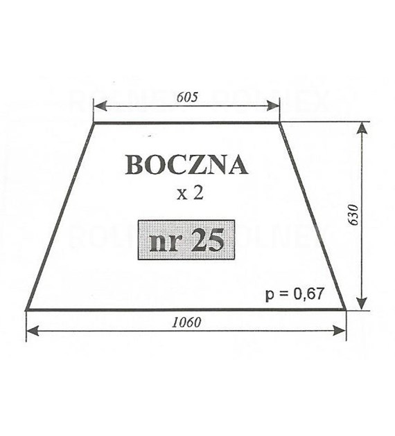 SZYBA 25 BOK URSUS 1604 KUNÓW