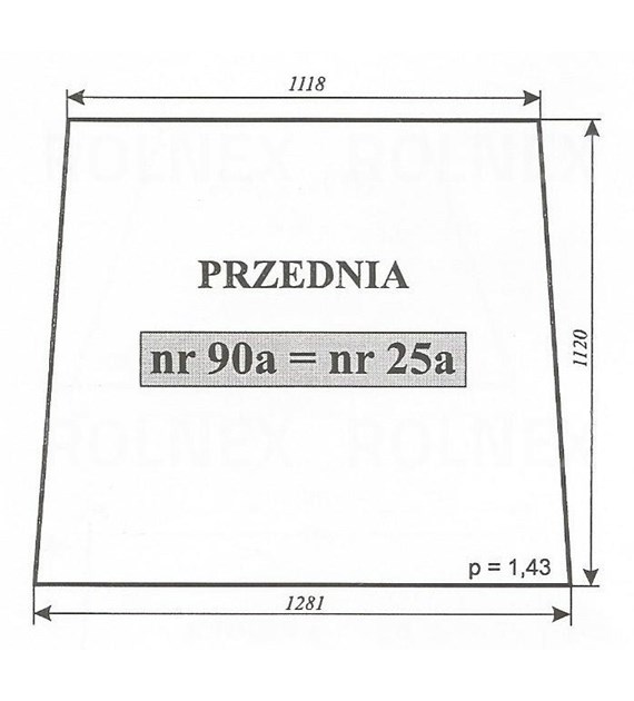 SZYBA 25A=90A=189 PRZÓD C912 KUNÓW C385 NT