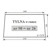 SZYBA 26=90 TYŁ RAMKA URSUS 912 KUNÓW C385 NT