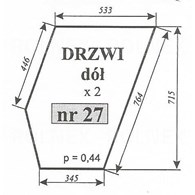 SZYBA 27 DRZWI DÓŁ URSUS 1604 KUNÓW