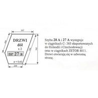 SZYBA 27A DRZWI DÓŁ URSUS 1604 C385 KUNÓW