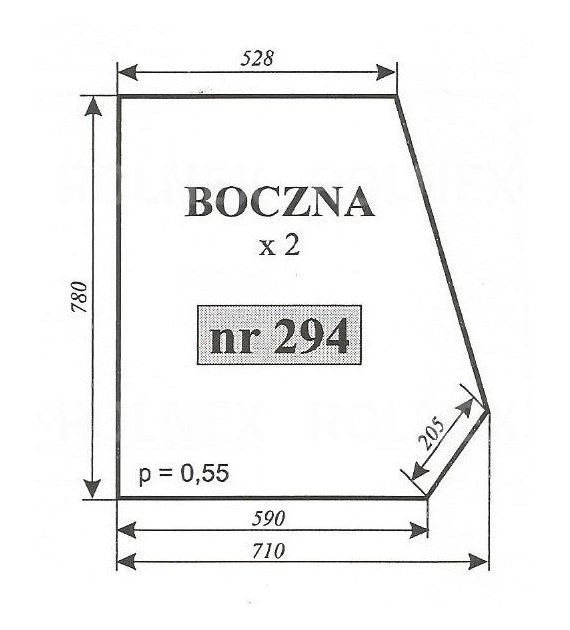 SZYBA 294 BOCZNA T25 A2 C330 CIECHANÓW