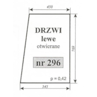 SZYBA 296 DRZWI LEWE T25 C330 CIECHANÓW OTWIERANE