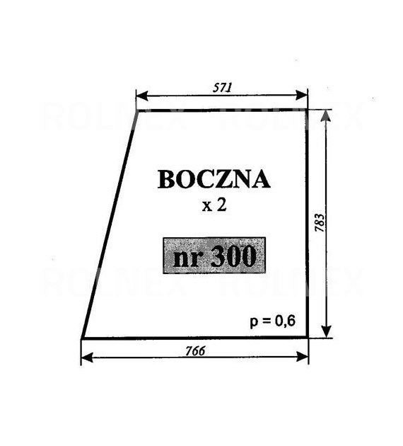 SZYBA 300  BOCZNA C330 SOKÓŁKA