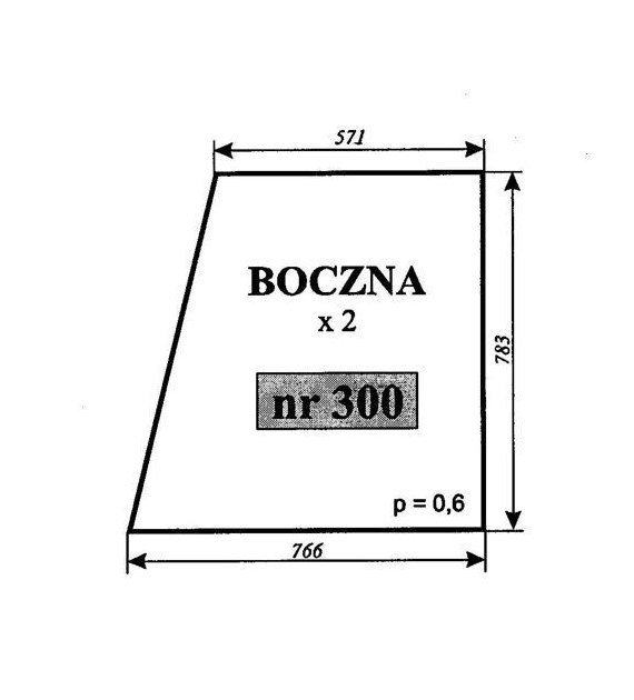 SZYBA 300  BOCZNA C330 SOKÓŁKA