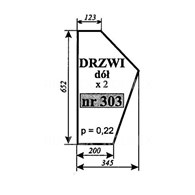 SZYBA 303 DRZWI DÓŁ C330 SOKÓŁKA