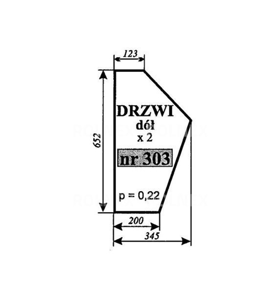 SZYBA 303 DRZWI DÓŁ C330 SOKÓŁKA