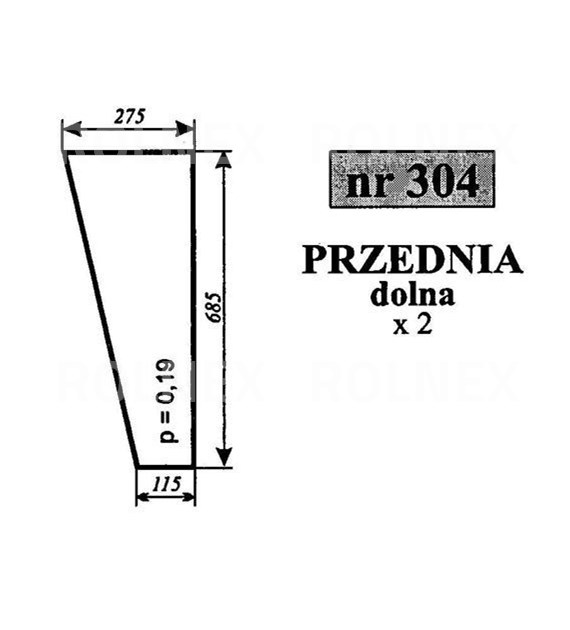 SZYBA 304 PRZÓD DÓŁ C330 SOKÓŁKA