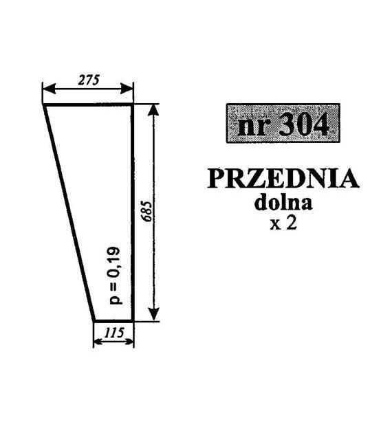 SZYBA 304 PRZÓD DÓŁ C330 SOKÓŁKA