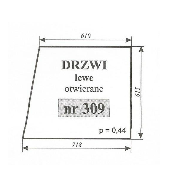 SZYBA 309 DRZWI LEWE OTWIERANE C360M