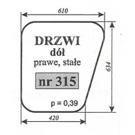 SZYBA 315 DRZWI PRAWE DÓŁ MF235