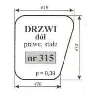 SZYBA 315 DRZWI PRAWE DÓŁ MF235