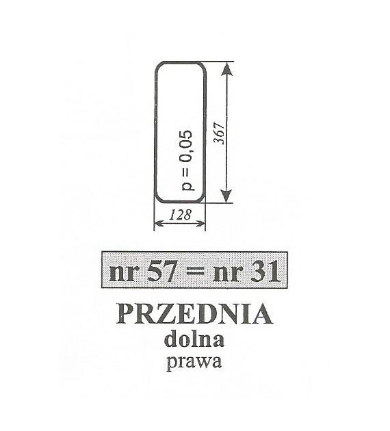 SZYBA 31=57=106 -127 DÓŁ P C360 SOKÓŁKA PRAWA