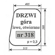SZYBA 318 DRZWI GÓRA LEWE MF 235 LUBOŃ OTWIERANE