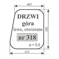 SZYBA 318 DRZWI GÓRA LEWE MF 235 LUBOŃ OTWIERANE