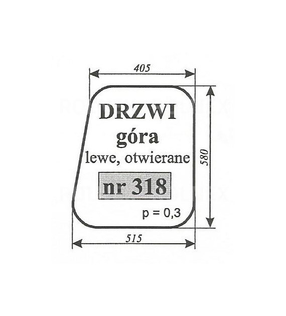 SZYBA 318 DRZWI GÓRA LEWE MF 235 LUBOŃ OTWIERANE
