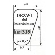 SZYBA 319 DRZWI DÓŁ LEWE MF 235 LUBOŃ ST OTWIERANE