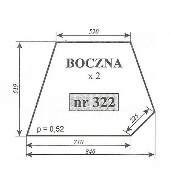 SZYBA 322 BOCZNA C360 LUBSKO