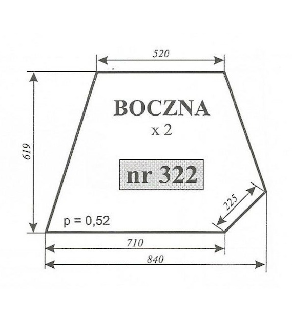 SZYBA 322 BOCZNA C360 LUBSKO