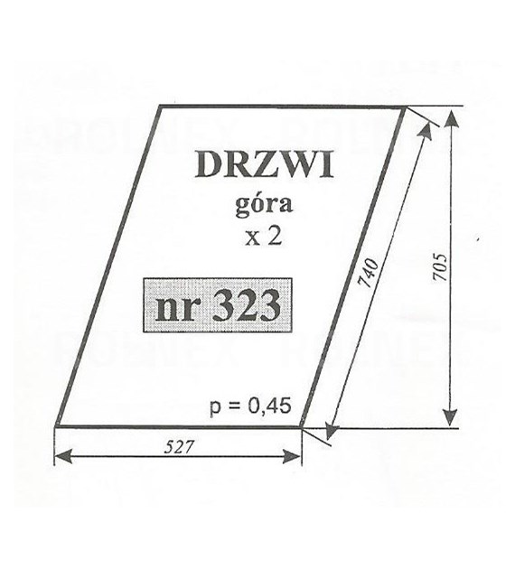 SZYBA 323 DRZWI GÓRNE C360 LUBSKO