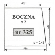 SZYBA 325 BOCZNA MF255 ZAMOŚĆ