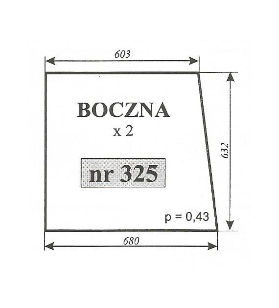 SZYBA 325 BOCZNA MF255 ZAMOŚĆ