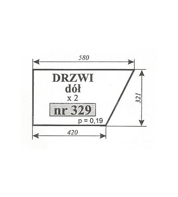 SZYBA 329 DRZWI DÓŁ MF255 POM ZAMOŚĆ