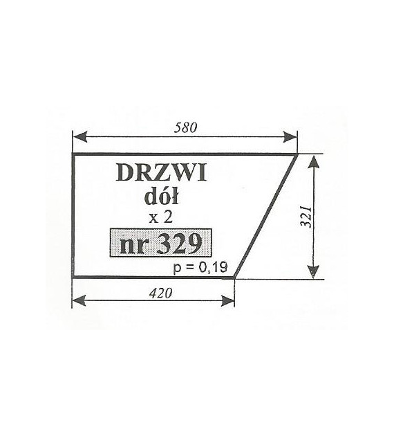 SZYBA 329 DRZWI DÓŁ MF255 POM ZAMOŚĆ