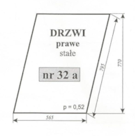 SZYBA 32A DRZWI PRAWE STAŁE C360 SOKÓŁKA