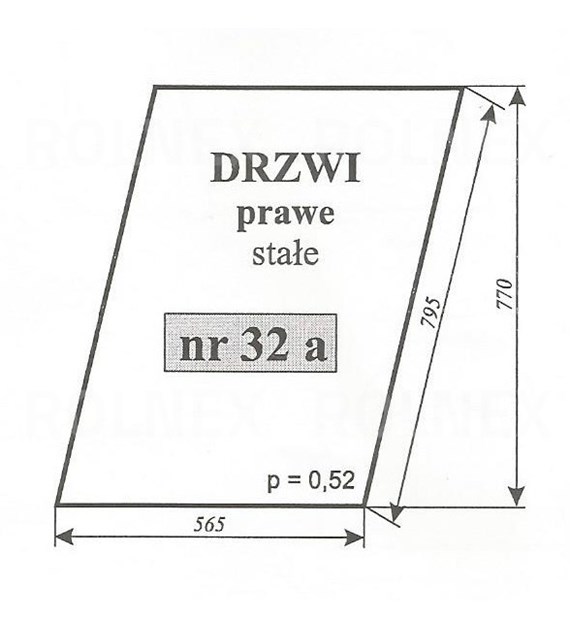 SZYBA 32A DRZWI PRAWE STAŁE C360 SOKÓŁKA