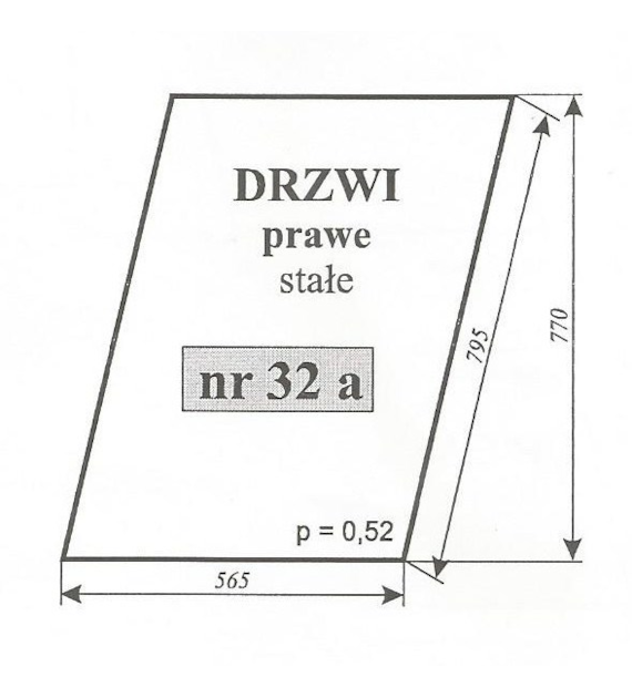SZYBA 32A DRZWI PRAWE STAŁE C360 SOKÓŁKA
