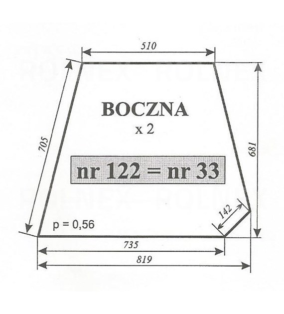 SZYBA 33=122 BOCZNA C360 SOKÓŁKA