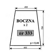 SZYBA 333 BOCZNA C330 PRAWA/LEWA ZAMOŚĆ
