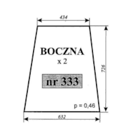 SZYBA 333 BOCZNA C330 PRAWA/LEWA ZAMOŚĆ