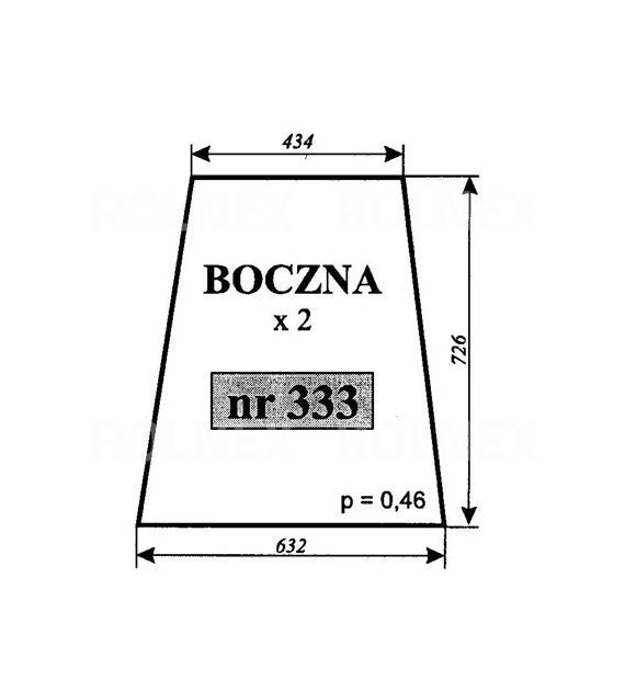 SZYBA 333 BOCZNA C330 PRAWA/LEWA ZAMOŚĆ