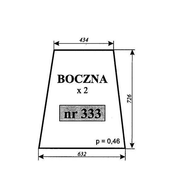 SZYBA 333 BOCZNA C330 PRAWA/LEWA ZAMOŚĆ