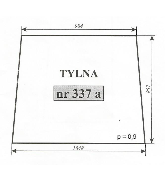SZYBA 337A TYLNA T25 ZAMOŚĆ