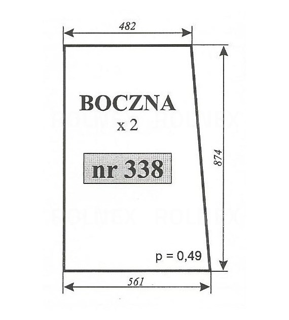 SZYBA 338 BOK T25 POM ZAMOŚĆ