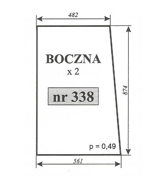 SZYBA 338 BOK T25 POM ZAMOŚĆ