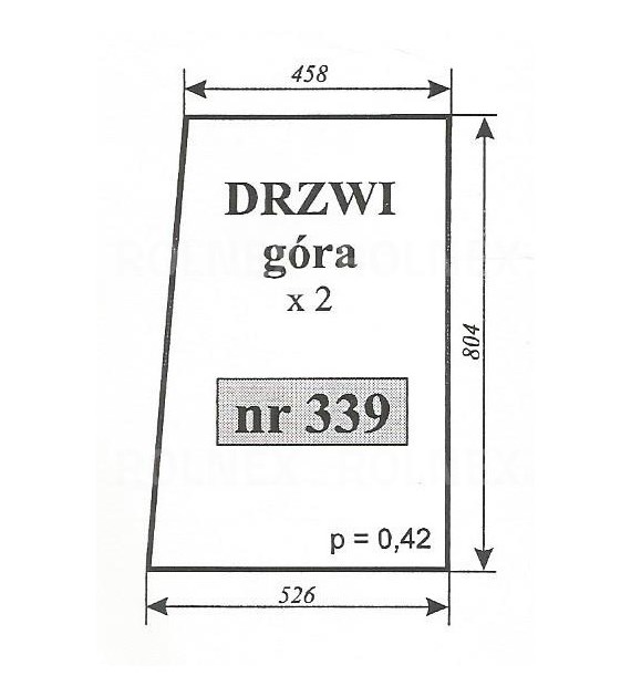 SZYBA 339 DRZWI GÓRA T25 POM ZAMOŚĆ