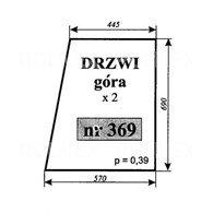 SZYBA 369 DRZWI GÓRA C330 CIECHOCIN