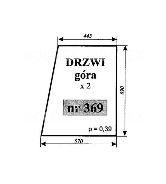 SZYBA 369 DRZWI GÓRA C330 CIECHOCIN