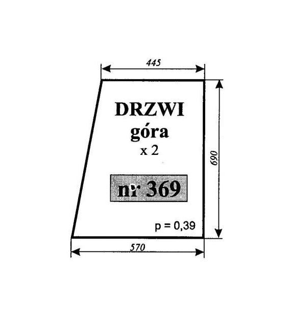 SZYBA 369 DRZWI GÓRA C330 CIECHOCIN